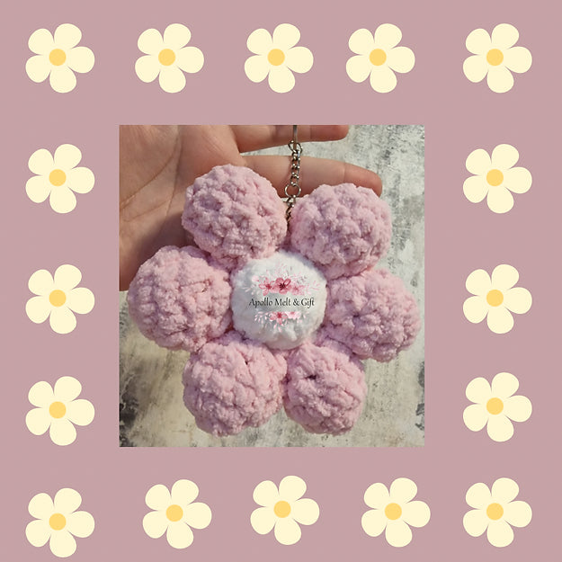 Plush flower keychain