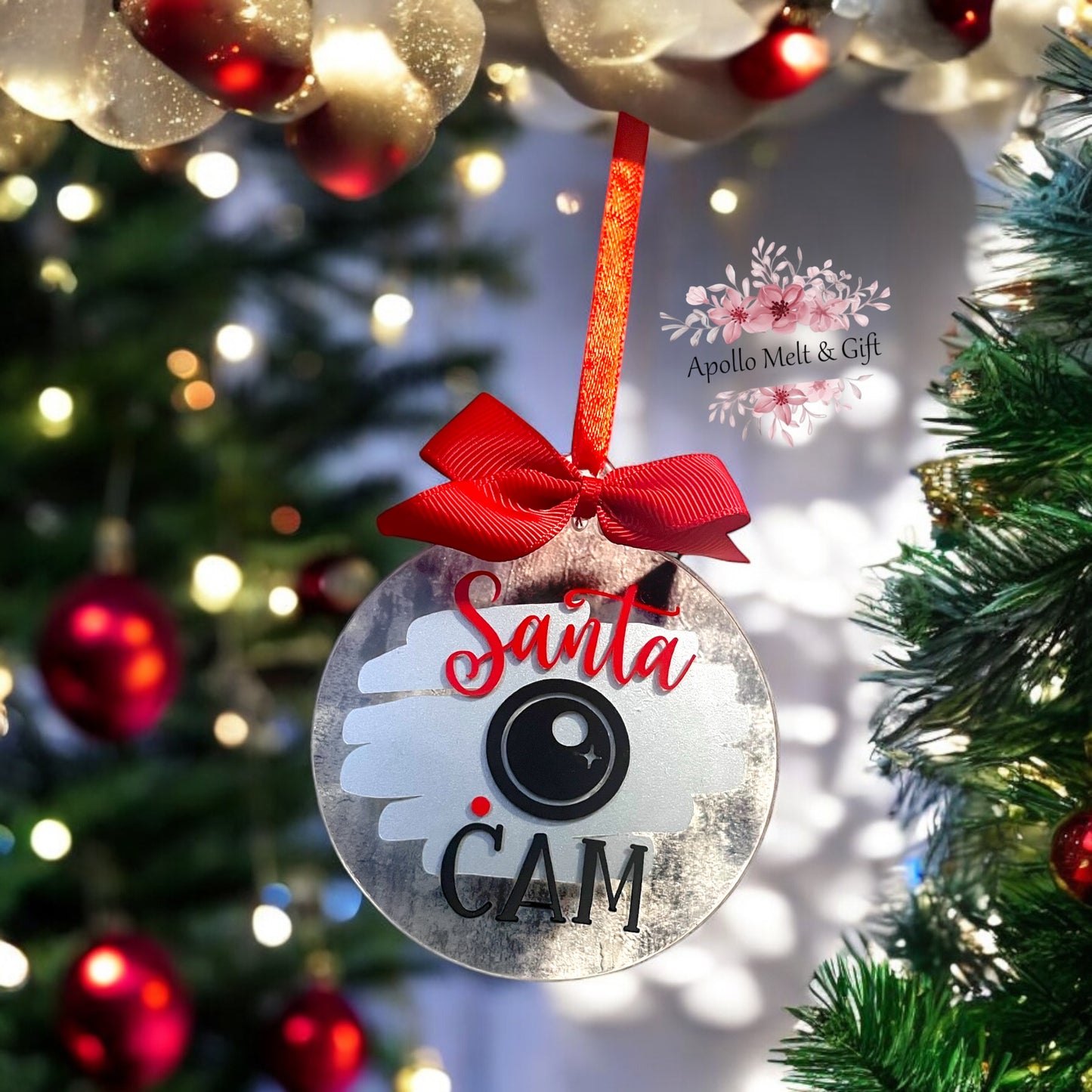 Santa Cam Flat Bauble