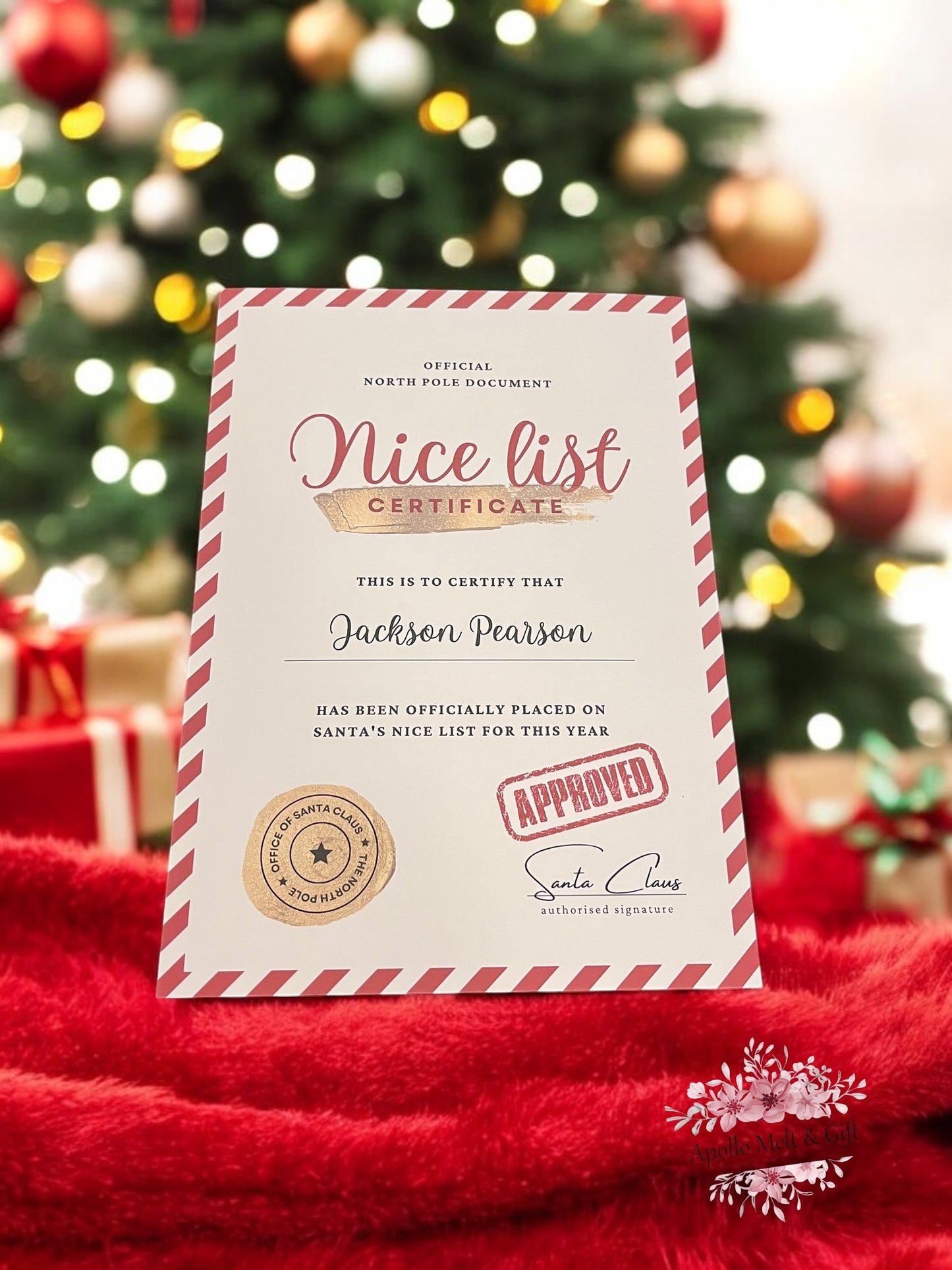 Track Santa Flat Bauble + free certificate