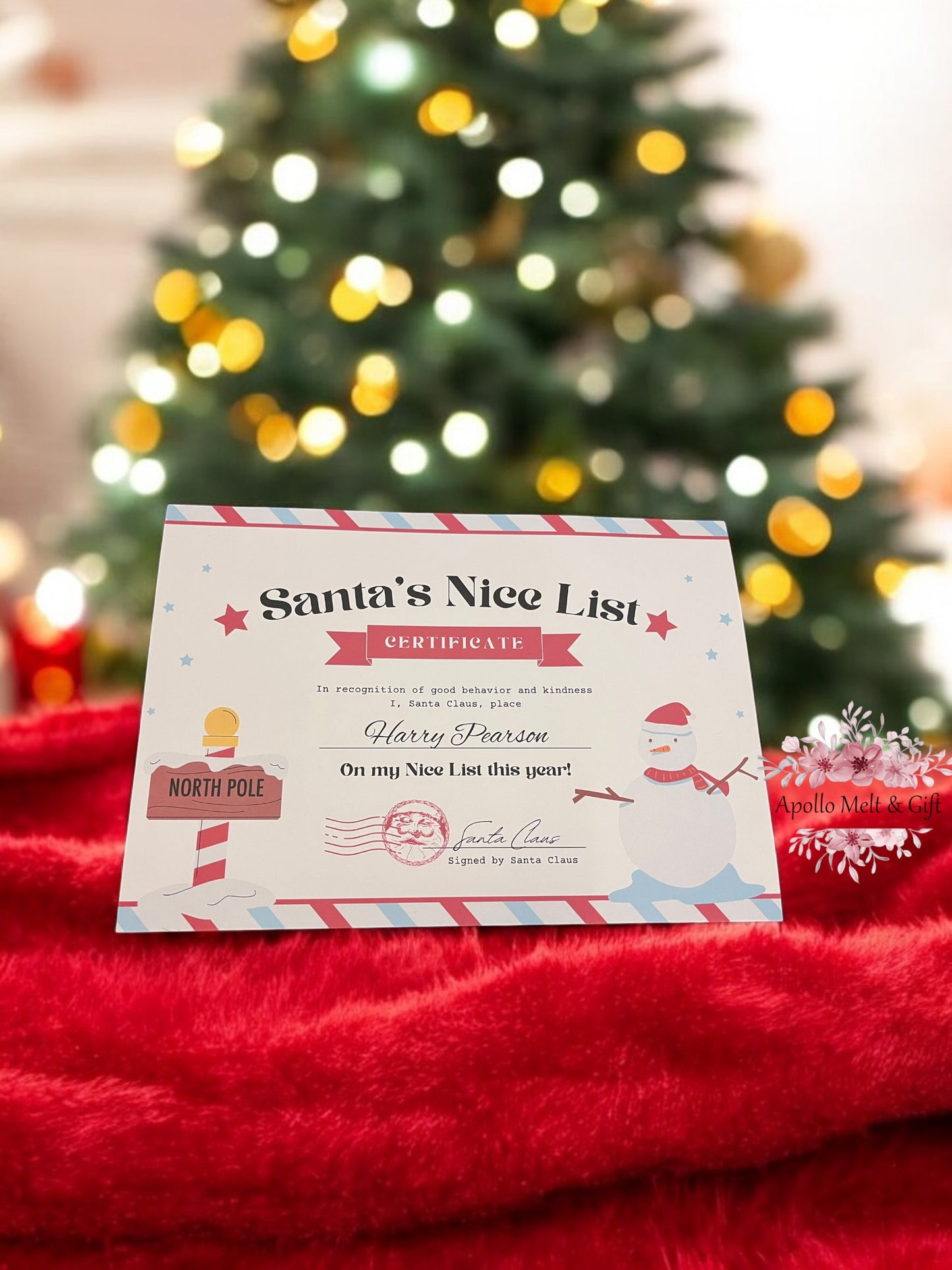 Track Santa Flat Bauble + free certificate