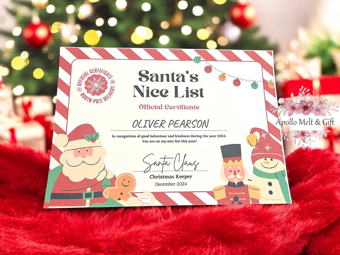 Track Santa Flat Bauble + free certificate