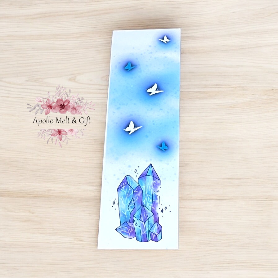 Crystals and butterflies bookmark
