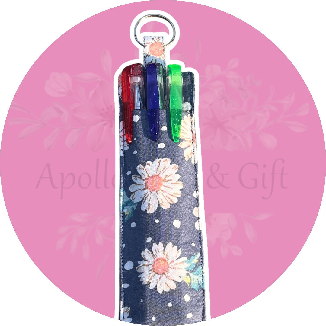 Pen holder for lanyard- flowers
