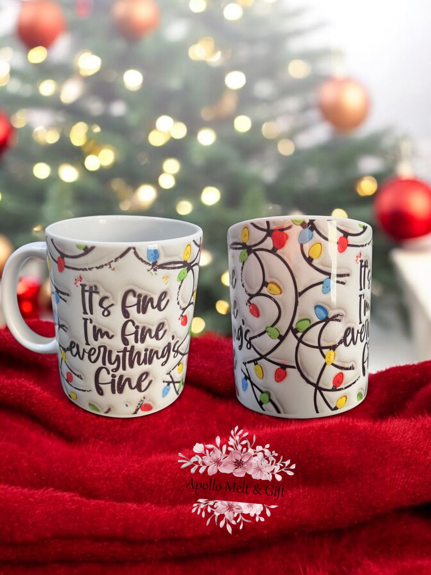 Christmas lights mug- clearance- read description