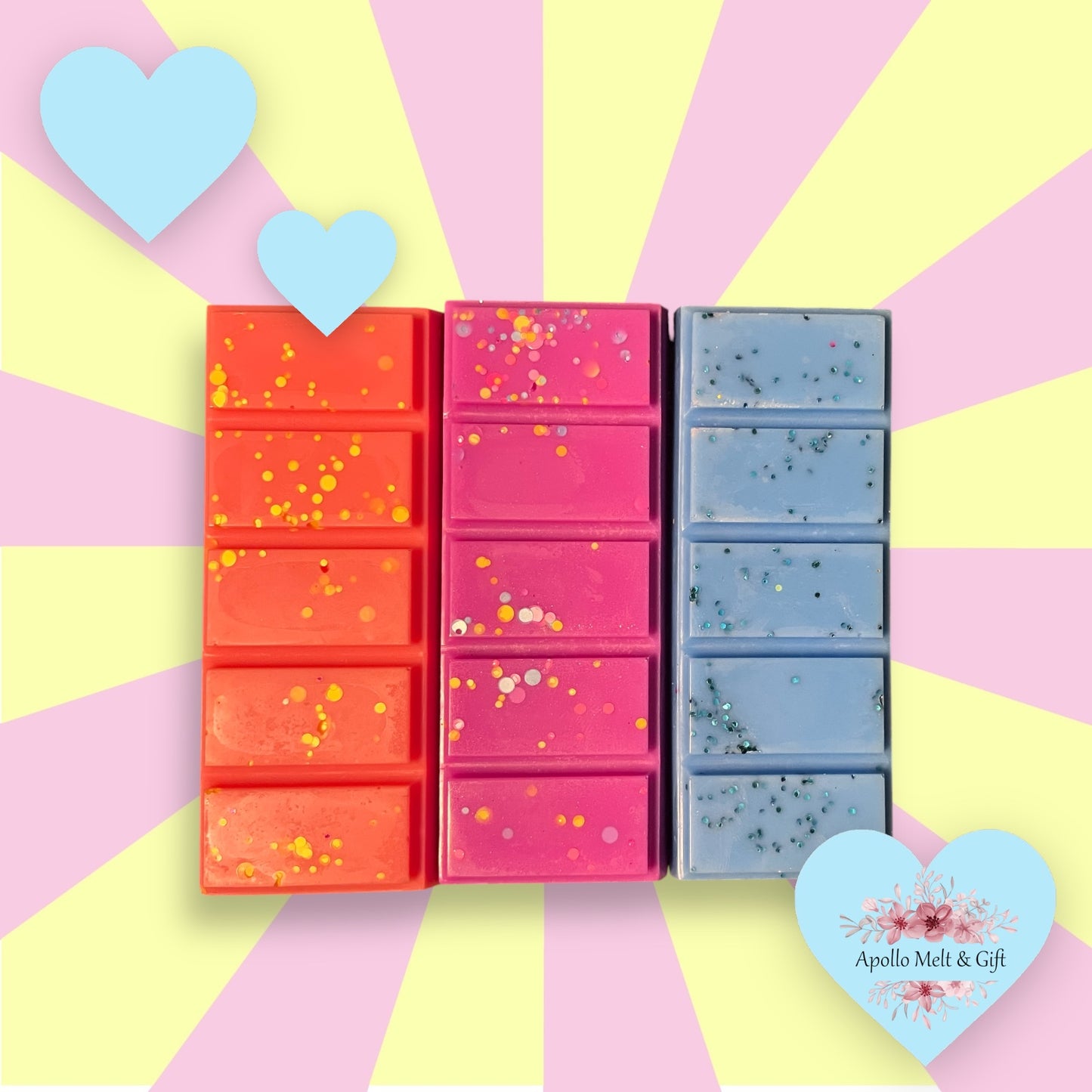 Wax Melt- 5 cell snap bar in cellophane- ready to post